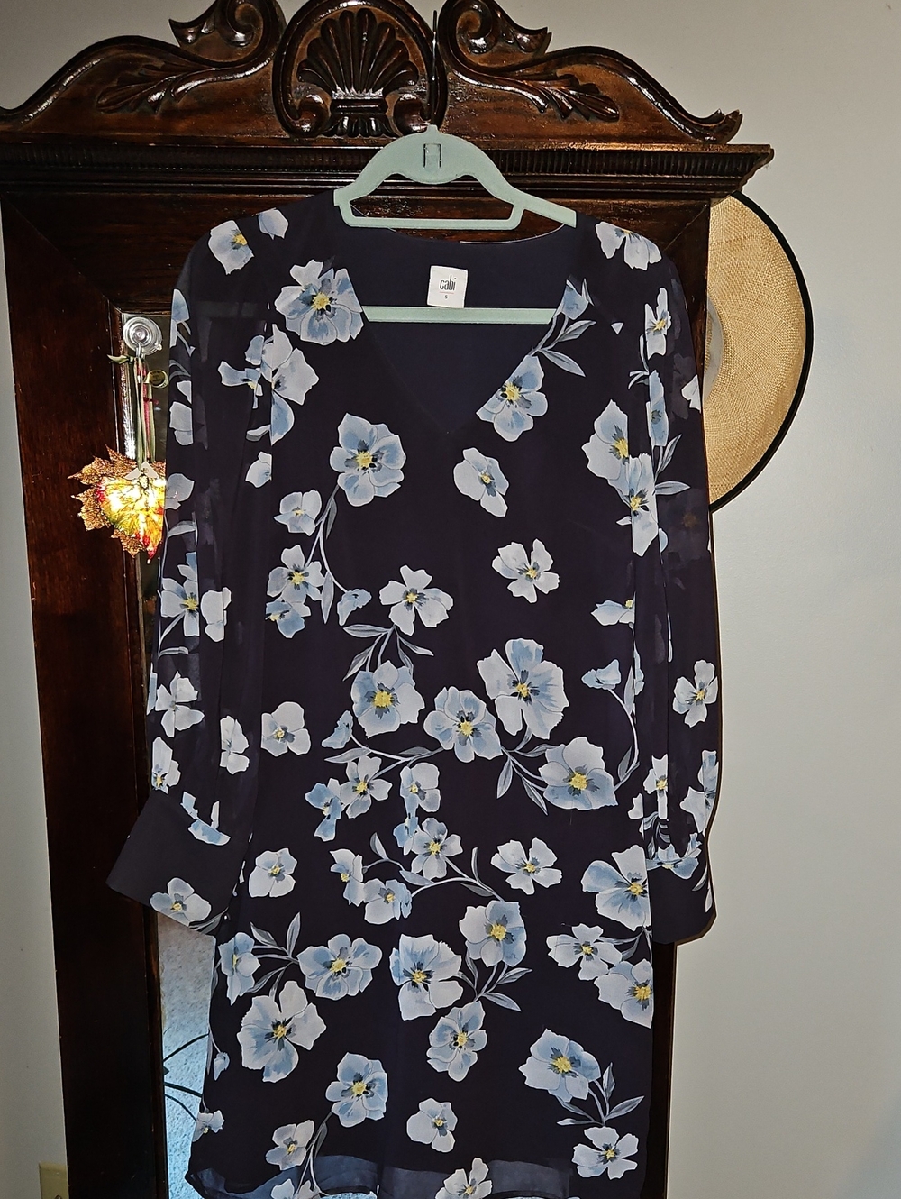 CAbi Floral V-Neck Tunic Dress #4018